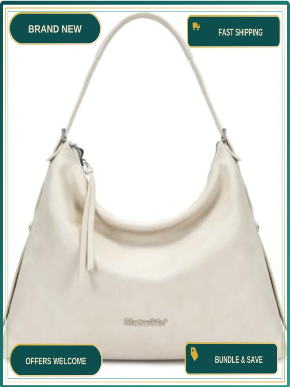 Ultra Soft PU Leather Large Hobo Shoulder Crossbody Bag Zip